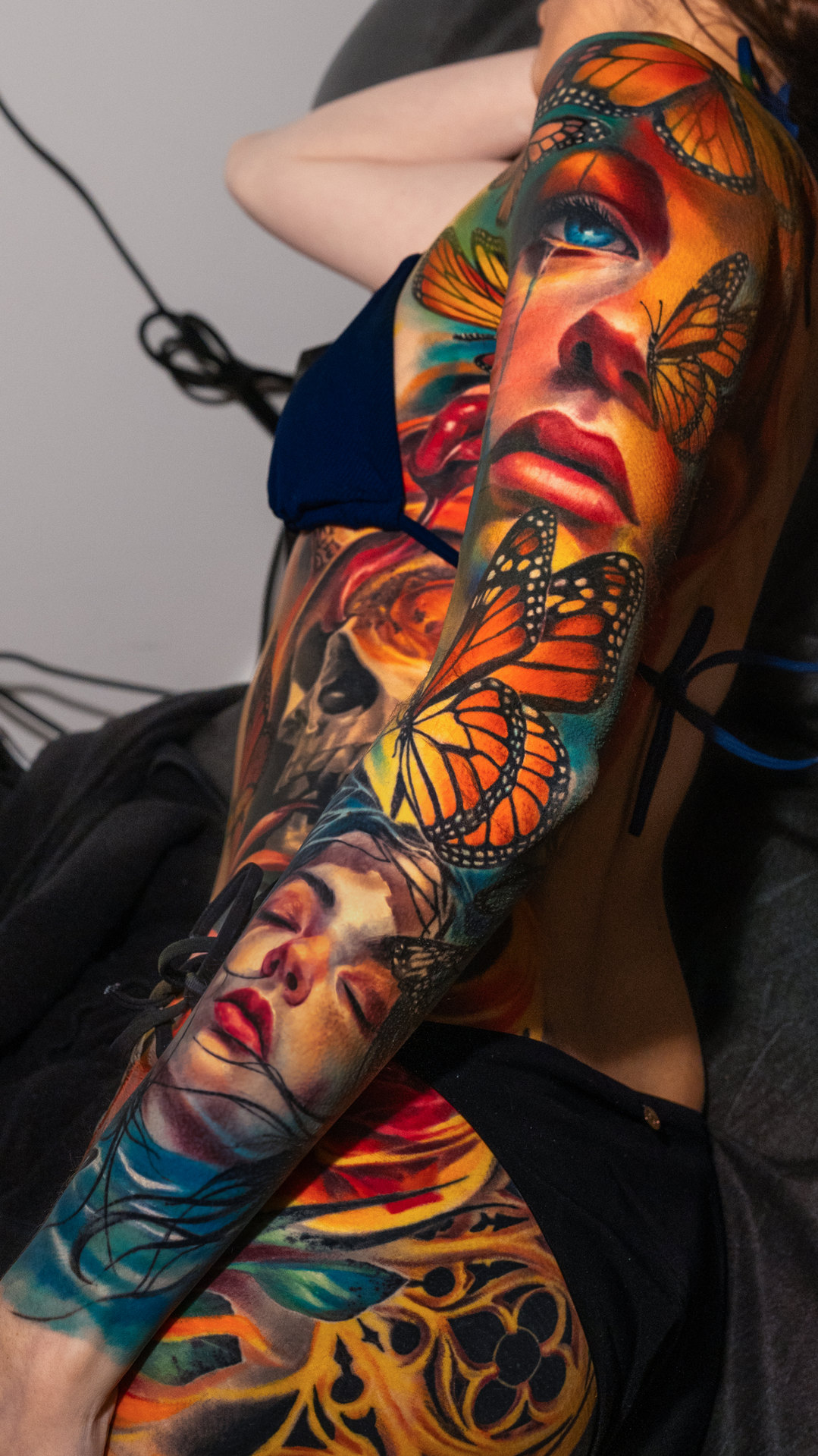 Vibrant color realism portrait sleeve by Tony Vilella