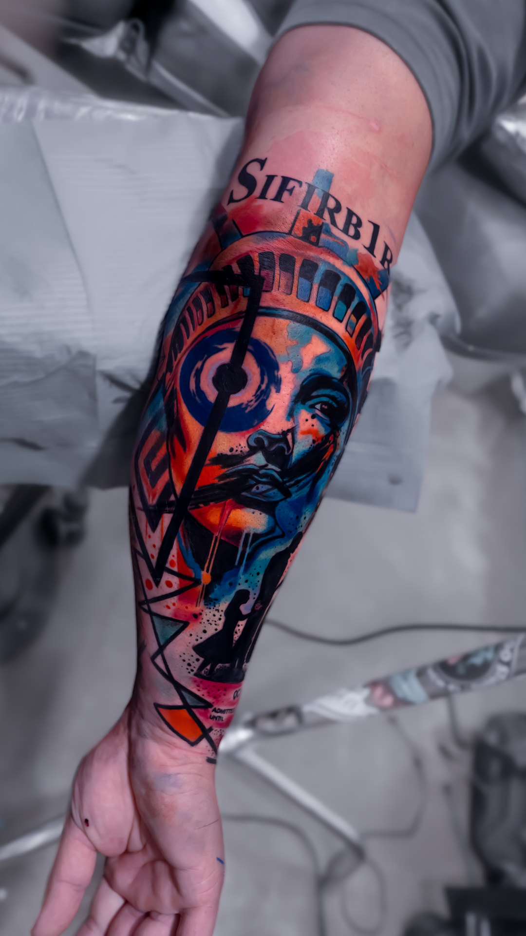 Symbolic color realism forearm tattoo by Tony Vilella